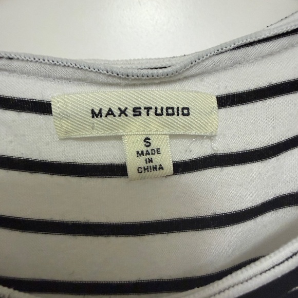 Max Studio Women's Sleeveless Midi Empire Jersey Dress - black/white stripes - S - Picture 4 of 7